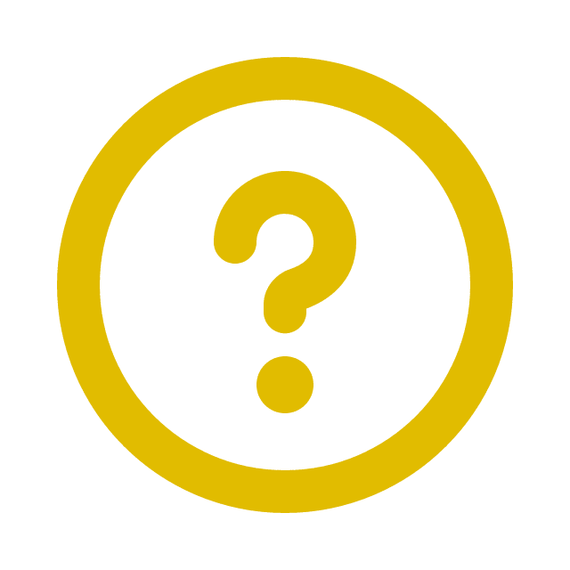 A yellow question mark enclosed within a yellow circle on a light gray background.