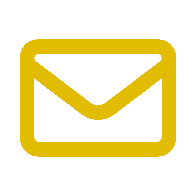 A simple yellow envelope icon on a light gray background, representing email or mail communication.